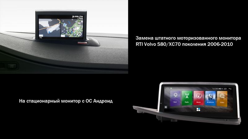 Монитор в рамку центрального динамика для XC70, S80 ― Фабрика умных автомобилей